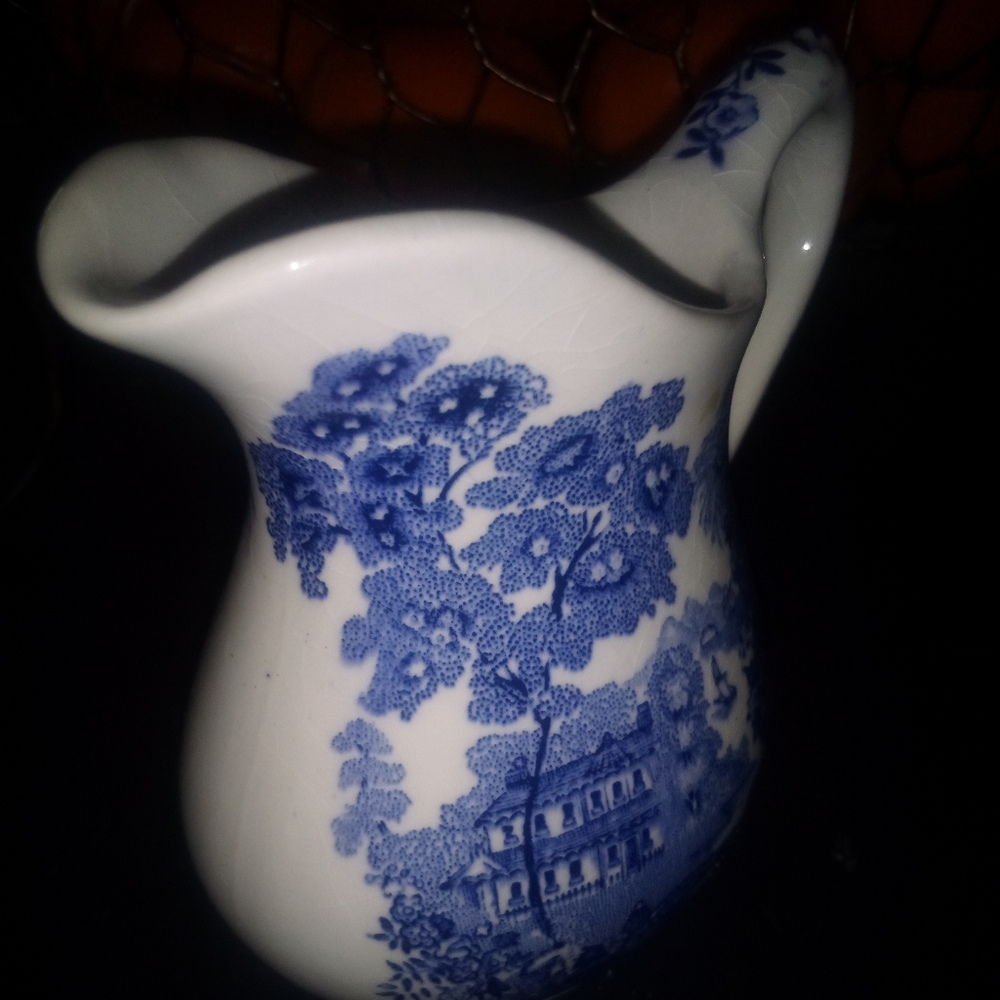 Vintage Blue Willow Creamer Pitcher